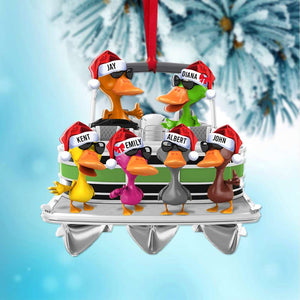 Pontoon Trip Duck Personalized Acrylic Ornament, Christmas Tree Decor - Ornament - GoDuckee