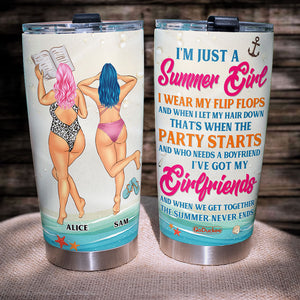 Personalized Beach Girl Tumbler - When We Get Together The Summer Never Ends - Tumbler Cup - GoDuckee