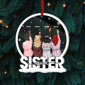 Sister Squad Christmas, Acrylic Personalized Shape Ornament Gift For Besties - Ornament - GoDuckee