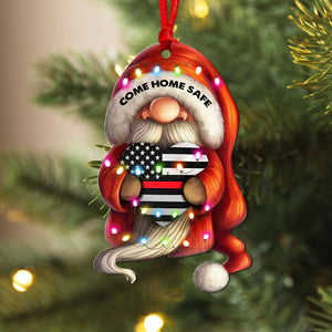 Firefighter Gnome Come Home Safe - Personalized Christmas Ornament - Ornament - GoDuckee