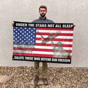 Military Under Stars Not All Sleep - House Flag - Flag - GoDuckee