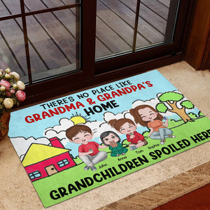 There's No Place Like Grandma & Grandpa's Home - Personalized Grandma Doormat - Gift For Family - Doormat - GoDuckee