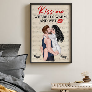 Kiss Me Where It's Warm And Wet, Personalized Couple Make Love Poster - Poster & Canvas - GoDuckee