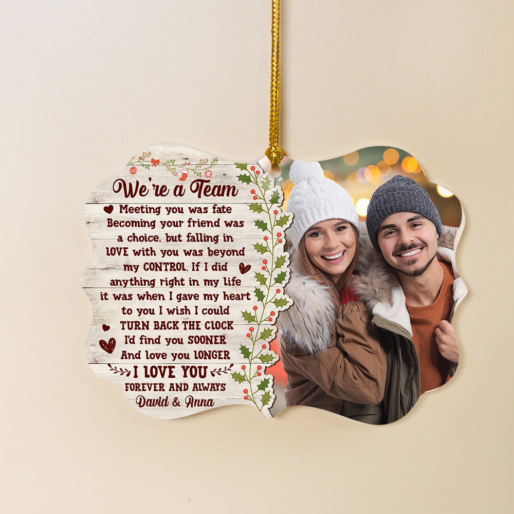 Couple Love You Forever and Always, Personalized Benelux Ornament - Ornament - GoDuckee