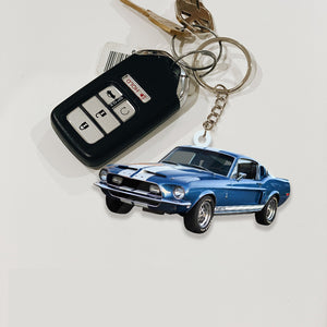 Car Shelby Mustang - Personalized Flat Car Ornament and Keychain - Ornament - GoDuckee