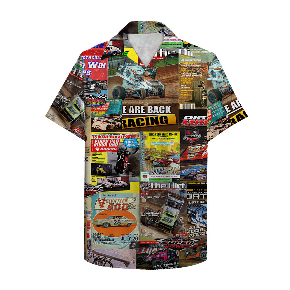 Dirt Track Racing Magazine Hawaiian Shirt, Aloha Shirt - Hawaiian Shirts - GoDuckee