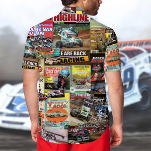 Dirt Track Racing Magazine Hawaiian Shirt, Aloha Shirt - Hawaiian Shirts - GoDuckee