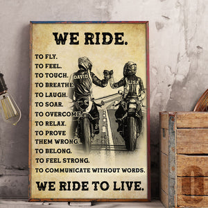 Personalized Motorcycle Brother Poster - We Ride We Ride To Live - Poster & Canvas - GoDuckee
