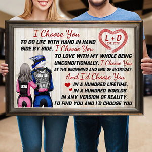 Personalized Motocross Couple Poster - I Choose You - Poster & Canvas - GoDuckee