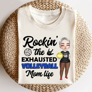 Volleyball Rockin' The Exhausted - Personalized Shirts - Shirts - GoDuckee
