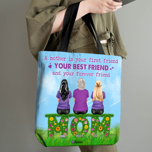 Personalized Mother's Day Tote Bag - A Mother Is Your First Friend MOM2104 - Tote Bag - GoDuckee