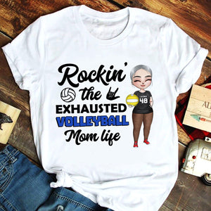Volleyball Rockin' The Exhausted - Personalized Shirts - Shirts - GoDuckee