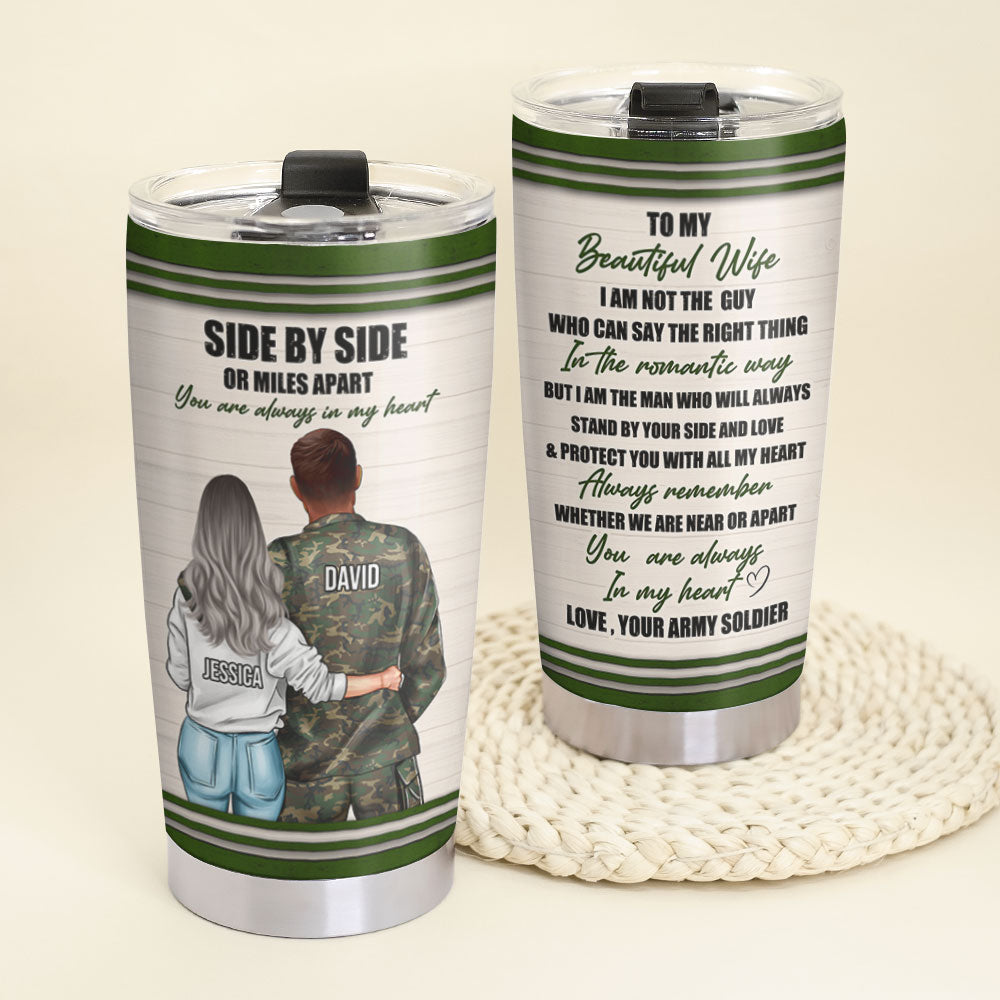 Personalized Military Couple Tumbler Cup - You Are Always In My Heart - Tumbler Cup - GoDuckee