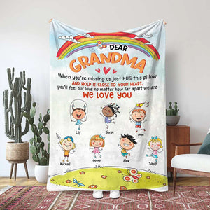 Dear Grandma, Gift For Grandma, Personalized Blanket, Grandkid Blanket, Anniversary Gift - Blanket - GoDuckee