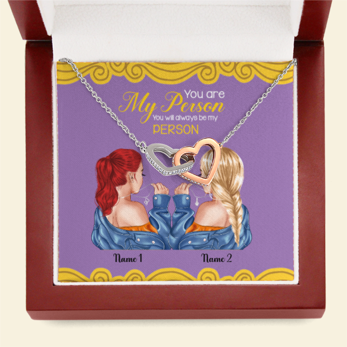 Friends You Will Always Be My Person - Personalized Interlocking Hearts Necklace - Gift for Bestie - Jewelry - GoDuckee
