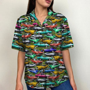 Custom Muscle Car Photo Hawaiian Shirt, Seamless Car Pattern, Summer Gift (Car0107) - Hawaiian Shirts - GoDuckee