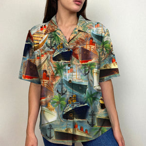 Cruising Vintage Map Hawaiian Shirt, Aloha Shirt, Gift For Cruising Lovers - Hawaiian Shirts - GoDuckee