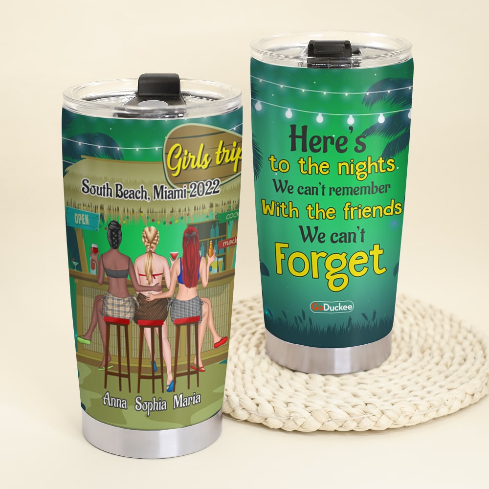 Here's To The Nights We Can't Remember With The Friends Personalized Friends Tumbler Cup Gift For Friends - Tumbler Cup - GoDuckee