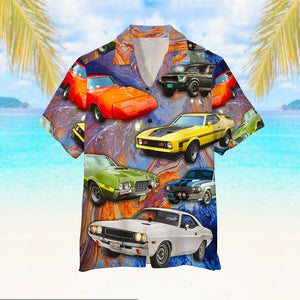 Muscle Car Hawaiian Shirt - Cars With Colorful Pattern - Hawaiian Shirts - GoDuckee