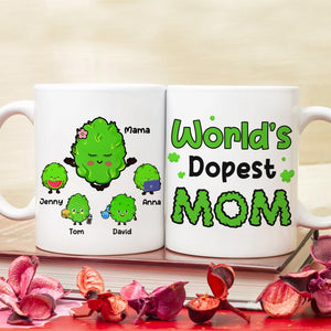 World's Dopest Mom, Personalized Mug, Gift For Mom, Mother's Day Gift, Mom's Little Buds - Coffee Mug - GoDuckee