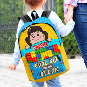 Cool Kid On The Block Personalized Lego Backpack Gift For Kids - Backpack - GoDuckee