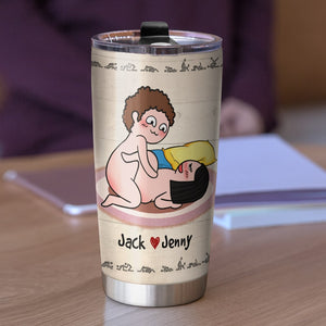 I Promise To Always Be By Your Side Or Under You Or On Top - Personalized Funny Couple Tumbler - Gift For Couple - Tumbler Cup - GoDuckee