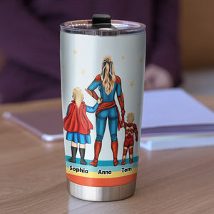 Super Mom Is Here - Personalized Tumbler - Mother's Day Gift - Tumbler Cup - GoDuckee