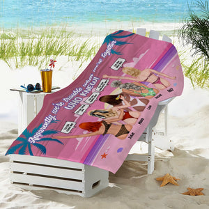 Apparently We're Trouble When We're Together Personalized Friends Beach Towel Gift For Friends - Beach Towel - GoDuckee