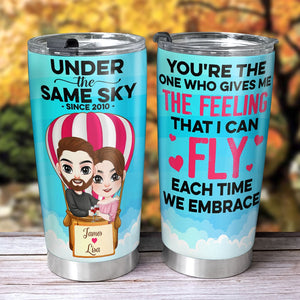 Under The Same Sky, Personalized Tumbler, Funny Gift For Couple - Tumbler Cup - GoDuckee