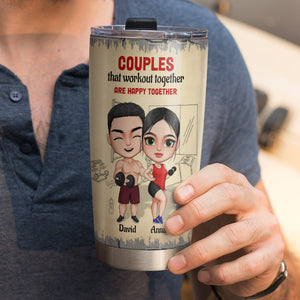 Couples That Workout Together Are Happy Together Personalized Gym Couple Tumbler Cup - Tumbler Cup - GoDuckee