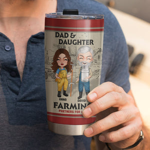 Behind Every Farm Girl Who Believes In Herself Is A Farmer Dad Personalized Tumbler Cup Gift For Dad - Tumbler Cup - GoDuckee