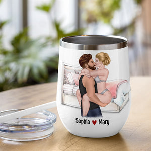 Hubby In The Streets Yes Sir In The Sheets - Personalized Couple Tumbler - Gift For Couple - Wine Tumbler - GoDuckee
