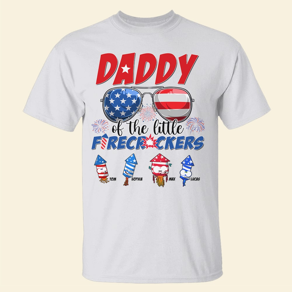 Daddy Of The Little Firecrackers Personalized Independence Day Shirt, Gift For Family - Shirts - GoDuckee