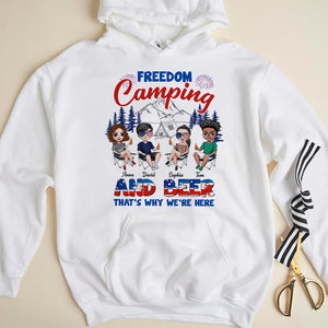 Freedom Camping And Beer That's Why We're Here Personalized 4th Of July Shirt Gift For Loved Ones - Shirts - GoDuckee