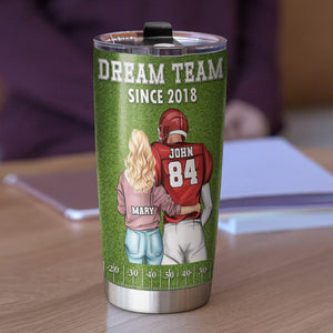We're A Team Whatever You Lack I Got You - Personalized Football Couple Tumbler - Gift For Couple - Tumbler Cup - GoDuckee