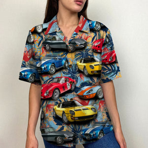 Custom Sport Car Photo Hawaiian Shirt, Tropical Pattern - Hawaiian Shirts - GoDuckee