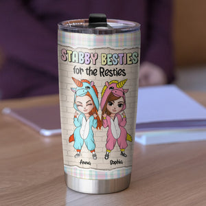 Because Going Crazy Alone Is Just Not As Much Fun Personalized Unicorn Friends Tumbler, Gift For Friends - Tumbler Cup - GoDuckee