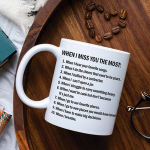 When I Miss You The Most Personalized Heaven Mug Gift For Wife - Coffee Mug - GoDuckee