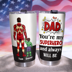 super dad and son hand in hand father's tumbler cup
