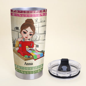 God Put Me On This Earth To Sew & Finish A Number Of Things Personalized Sewing Tumbler Gift For Her - Tumbler Cup - GoDuckee