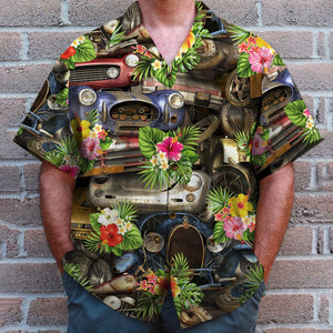 Classic Car Hawaiian Shirt, Aloha Shirt, Floral Pattern, Summer Gift - Hawaiian Shirts - GoDuckee