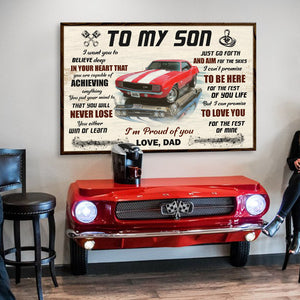 To My Son I Want You To Believe Deep In Your Heart Custom Muscle Car Canvas Print Gift For Family - Poster & Canvas - GoDuckee