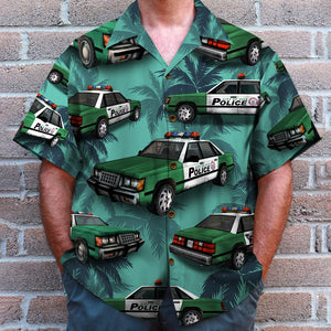 Police Hawaiian Shirt, Aloha Shirt, Coconut Tree Pattern - Hawaiian Shirts - GoDuckee