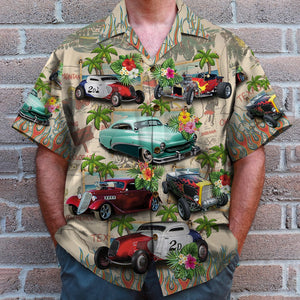 Custom Hot Rod Photo Hawaiian Shirt, American Map Pattern - Hawaiian Shirts - GoDuckee