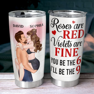 Roses Are Red, Violets Are Fine, Personalized Tumbler, Gifts For Naughty Couple - Tumbler Cup - GoDuckee