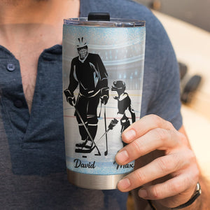 Dear Dad Thank You For Teaching Me How To Skate, Personalized Hockey Tumbler Cup, Gift For Dad - Tumbler Cup - GoDuckee