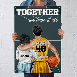 Personalized Basketball Couple Poster - Together We Have It All - Basketball Court View - Poster & Canvas - GoDuckee