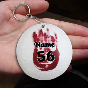Volleyball Handprint - Personalized Flat Car Ornament And Keychain - Ornament - GoDuckee