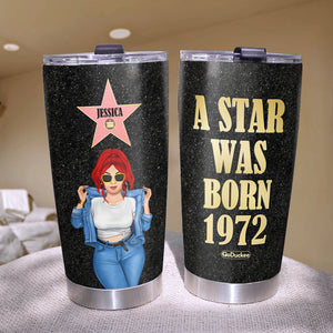 Personalized Afro Women Birthday Tumbler - A Star Was Born - Cool & Badass Woman - Tumbler Cup - GoDuckee