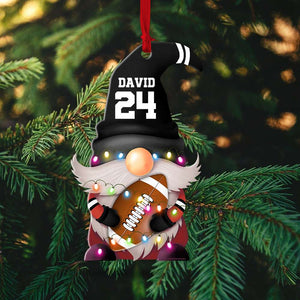 American Football Gnome With Christmas Light - Personalized Christmas Ornament - Gift For American Football Lover - Ornament - GoDuckee